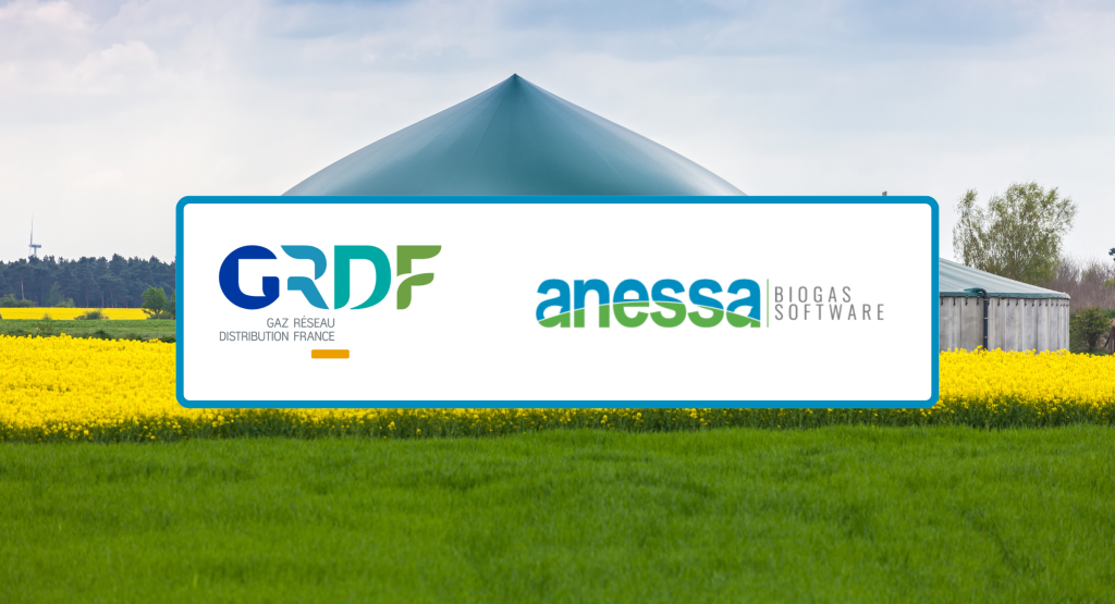 Graphic - Banner for GRDF and anessa's press release about how anessa was selected by GRDF as a winning AI-driven solution.
