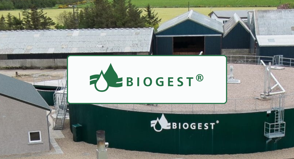Banner for Biogest's article about their PowerTower technolgy for large dairy operations.