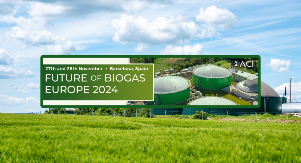 Graphic - Banner for the article about the 9th Future of Biogas Europe in Barcelona, Spain.