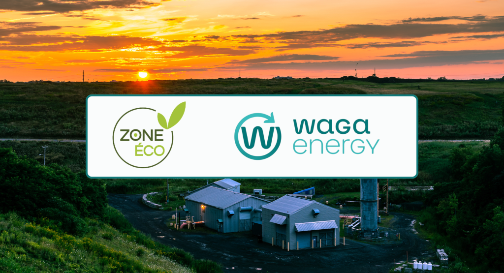 Graphic - Banner for Zoe-Éco and Waga Energy's press release about the RNG Unit they commissionned.
