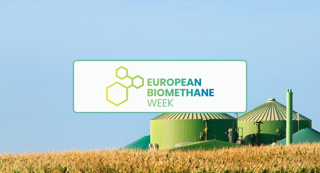 Graphic - Banner for the European Biogas Association's press release about thei European Biomethane Week event in Brussels.