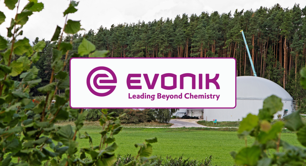 Graphic - Evonik's banner for their press release about their new biogas membrane.