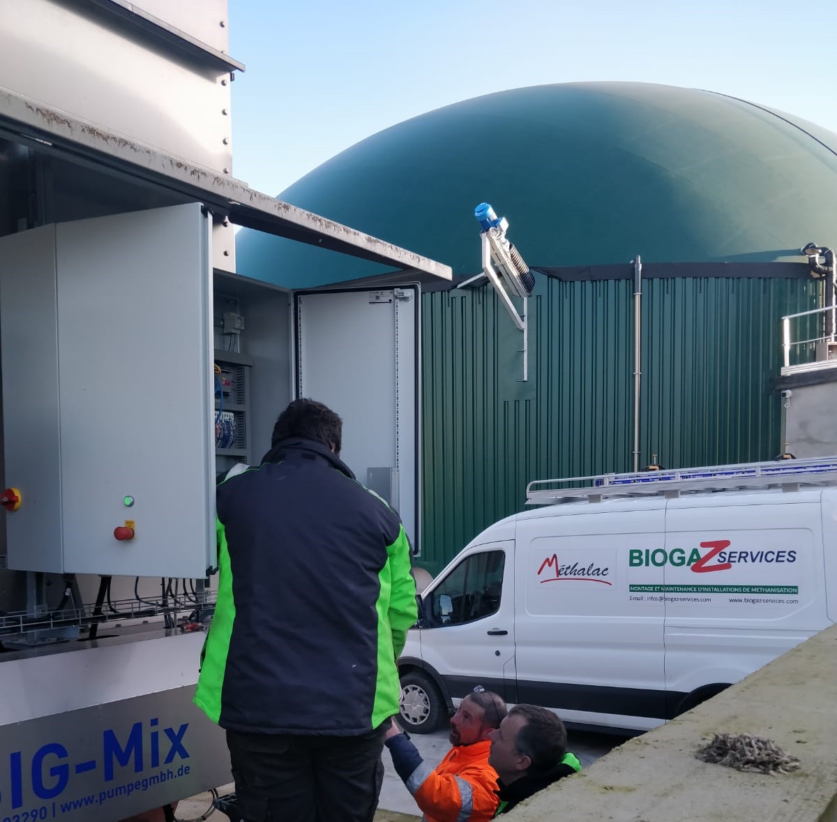 Picture - An employee at Methalac's biogas site.