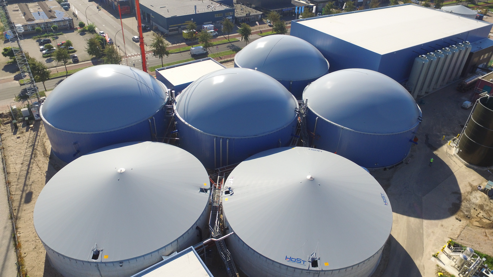 Picture - Aerial view of HoSt's biogas plants.