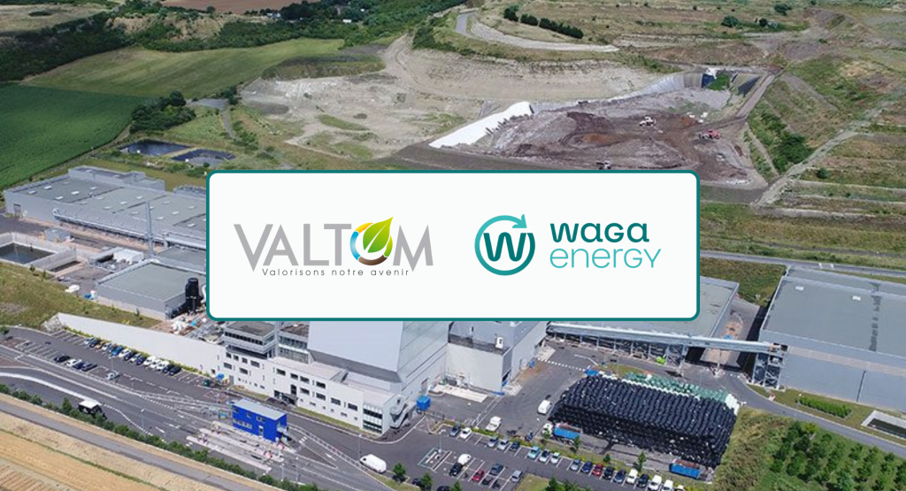 Graphic - Banner for Waga Energy's press release about their new biogas unit with Valtom.