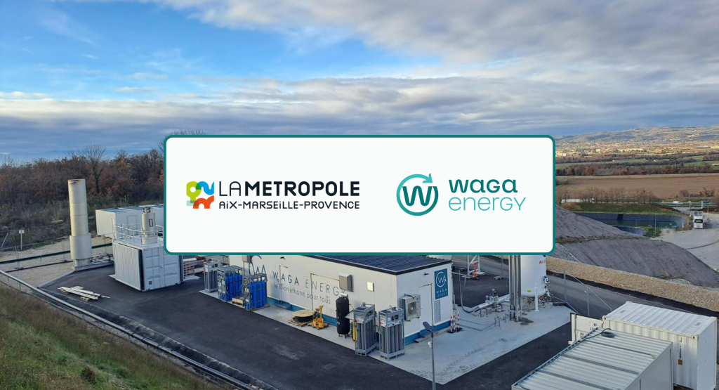 Graphic - Banner for Waga Energy's new partnership in France.