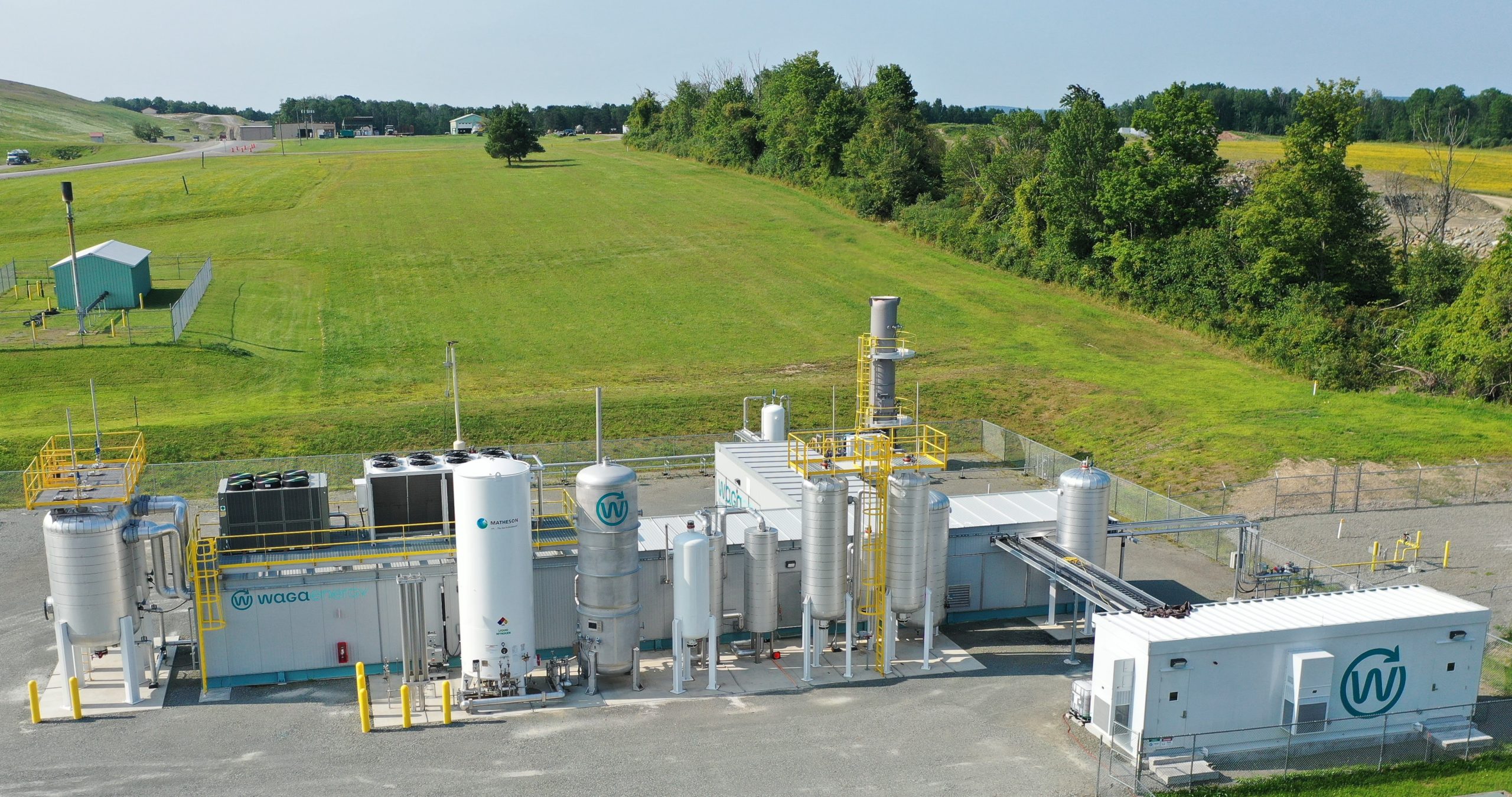 Picture - View of the WAGABOX(r) RNG production unit in Steuben county, NY. The project in Kern county, CA, will be similar.