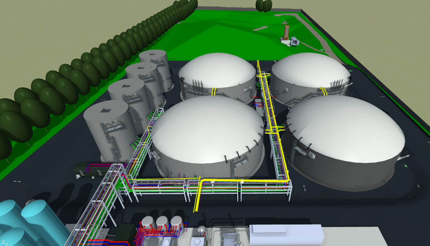 Picture - PlanET Biogas' concept for their future anaerobic digestion tanks.