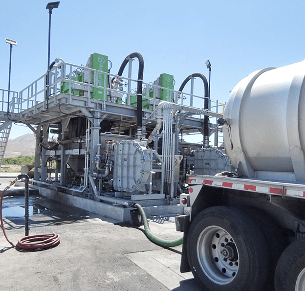 Picture: Truck uploading post-consumer food waste into Anaergia’s Organics Polishing System at VVWRA,