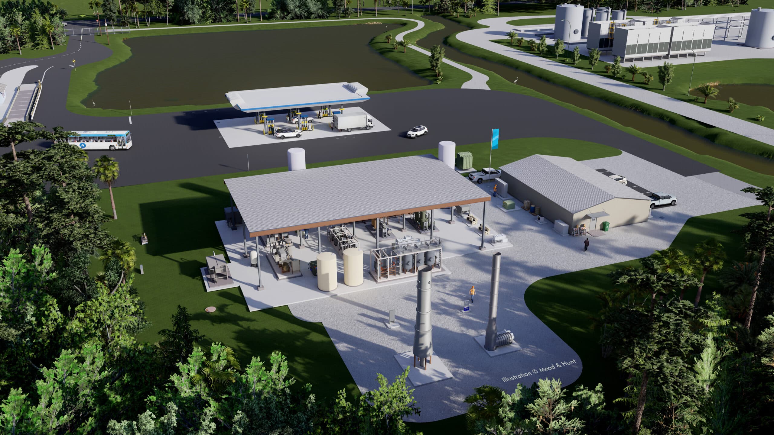 Picture - Landfill gas-to-RNG facility.